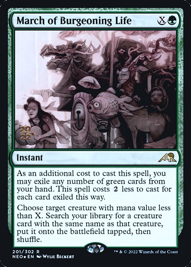 March of Burgeoning Life [Kamigawa: Neon Dynasty Prerelease Promos] | Impulse Games and Hobbies
