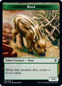 Boar // Food (15) Double-sided Token [Throne of Eldraine Tokens] | Impulse Games and Hobbies