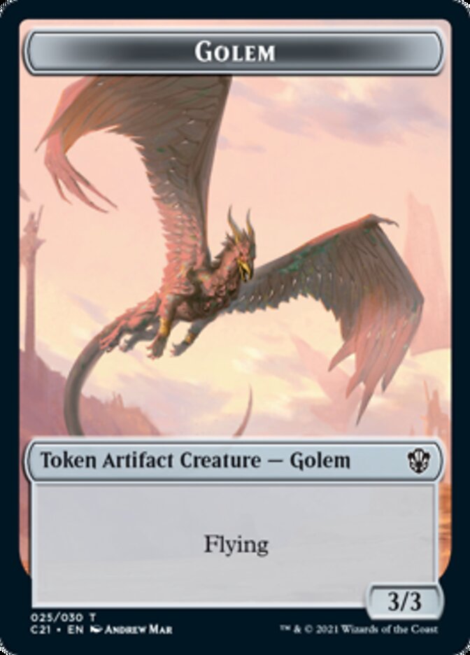 Golem // Thopter Token (025/030) [Commander 2021 Tokens] | Impulse Games and Hobbies