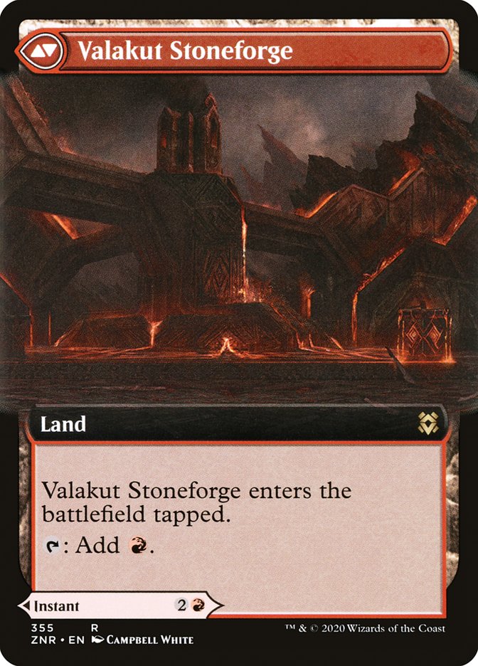 Valakut Awakening // Valakut Stoneforge (Extended Art) [Zendikar Rising] | Impulse Games and Hobbies
