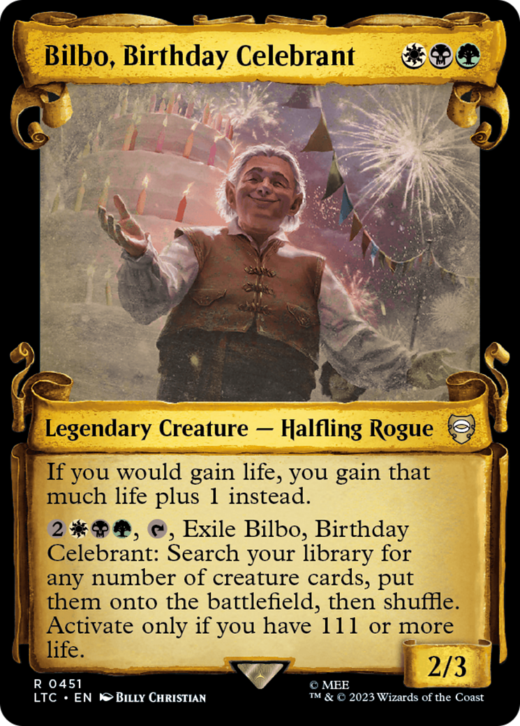 Bilbo, Birthday Celebrant [The Lord of the Rings: Tales of Middle-Earth Commander Showcase Scrolls] | Impulse Games and Hobbies