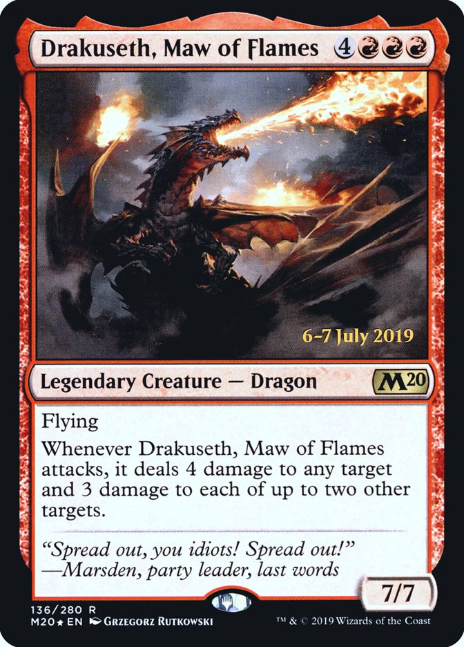 Drakuseth, Maw of Flames  [Core Set 2020 Prerelease Promos] | Impulse Games and Hobbies