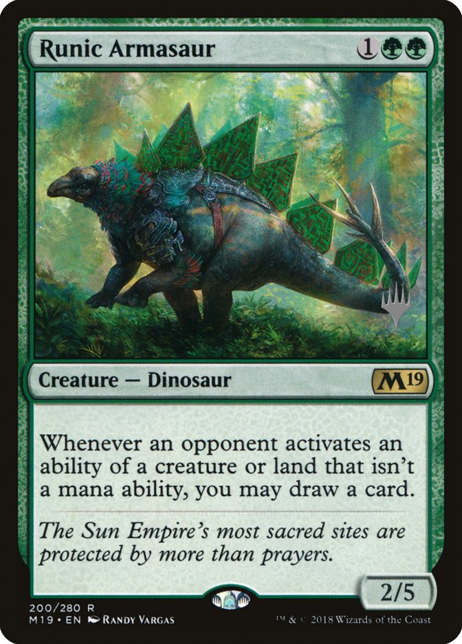 Runic Armasaur (Promo Pack) [Core Set 2019 Promos] | Impulse Games and Hobbies