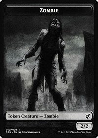 Zombie (010) // Zombie (011) Double-sided Token [Commander 2019 Tokens] | Impulse Games and Hobbies