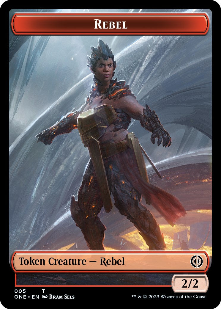 Rebel // Goblin Double-Sided Token [Phyrexia: All Will Be One Commander Tokens] | Impulse Games and Hobbies