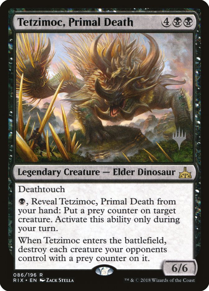 Tetzimoc, Primal Death (Promo Pack) [Rivals of Ixalan Promos] | Impulse Games and Hobbies