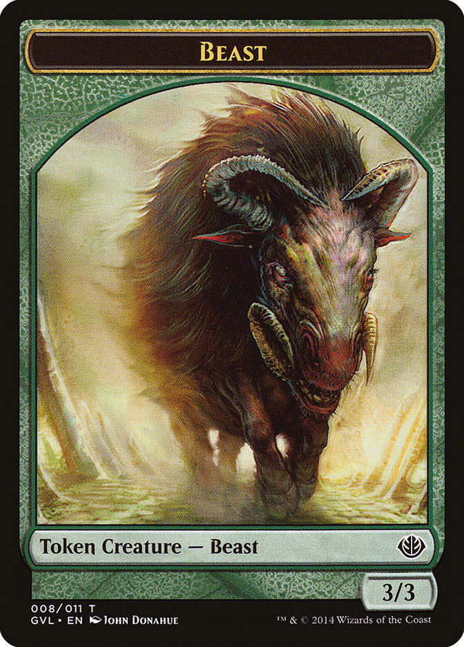Beast Token (008/011) (Garruk vs. Liliana) [Duel Decks Anthology Tokens] | Impulse Games and Hobbies