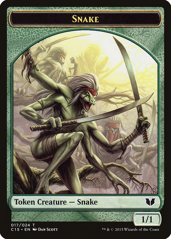 Snake Token (017/024) [Commander 2015 Tokens] | Impulse Games and Hobbies