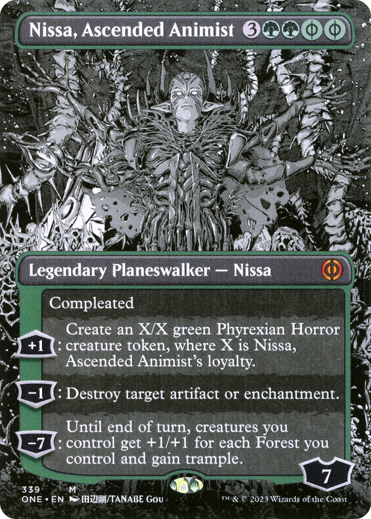 Nissa, Ascended Animist (Borderless Manga) [Phyrexia: All Will Be One] | Impulse Games and Hobbies