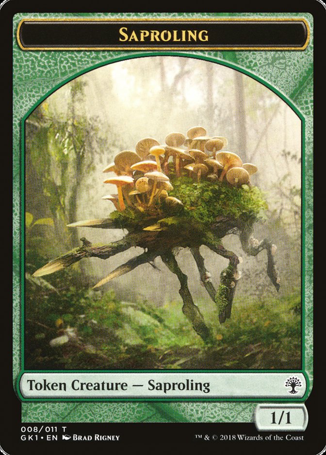 Saproling // Elf Knight Double-Sided Token [Guilds of Ravnica Guild Kit Tokens] | Impulse Games and Hobbies