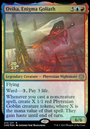 Ovika, Enigma Goliath [Phyrexia: All Will Be One Prerelease Promos] | Impulse Games and Hobbies