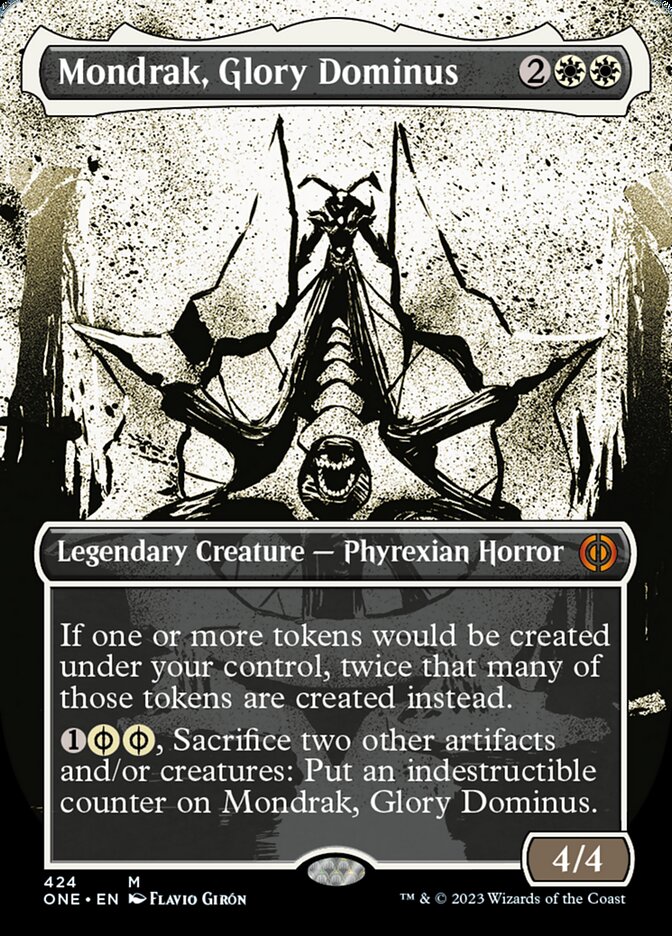 Mondrak, Glory Dominus (Borderless Ichor Step-and-Compleat Foil) [Phyrexia: All Will Be One] | Impulse Games and Hobbies