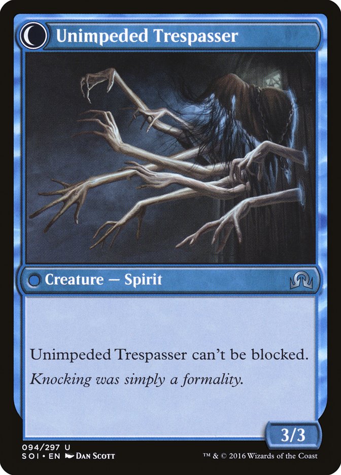 Uninvited Geist // Unimpeded Trespasser [Shadows over Innistrad] | Impulse Games and Hobbies