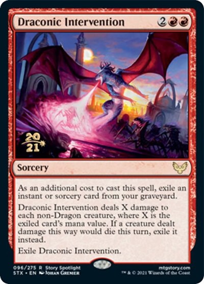 Draconic Intervention [Strixhaven: School of Mages Prerelease Promos] | Impulse Games and Hobbies