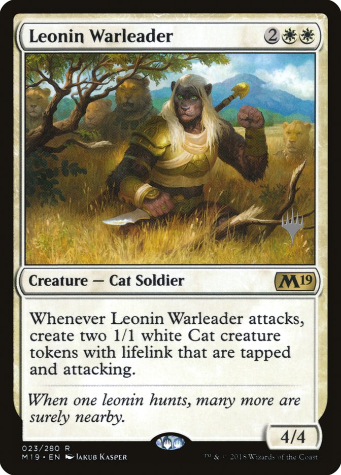 Leonin Warleader (Promo Pack) [Core Set 2019 Promos] | Impulse Games and Hobbies