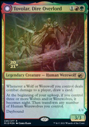 Tovolar, Dire Overlord // Tovolar, the Midnight Scourge [Innistrad: Midnight Hunt Prerelease Promos] | Impulse Games and Hobbies