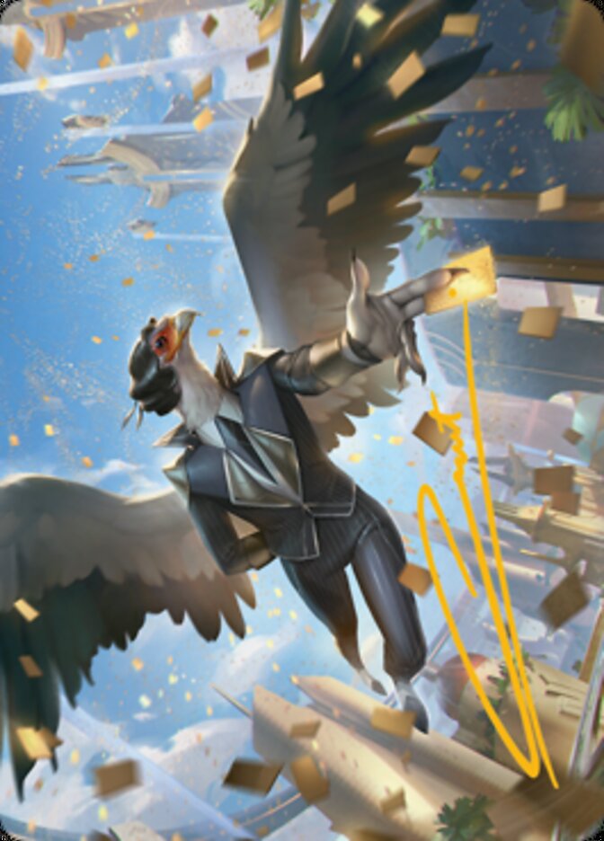 Skyboon Evangelist Art Card (Gold-Stamped Signature) [Streets of New Capenna Art Series] | Impulse Games and Hobbies