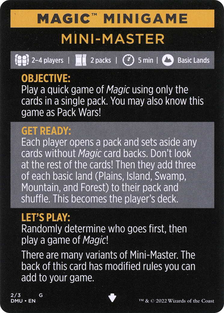 Mini-Master (Magic Minigame) [Commander Legends: Battle for Baldur's Gate Minigame] | Impulse Games and Hobbies