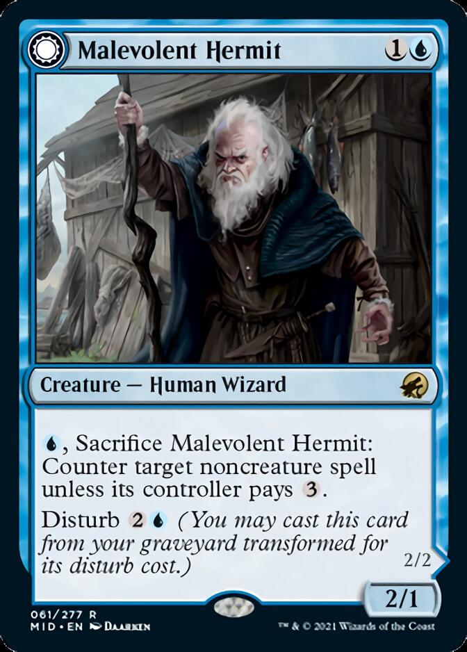 Malevolent Hermit // Benevolent Geist [Innistrad: Midnight Hunt] | Impulse Games and Hobbies