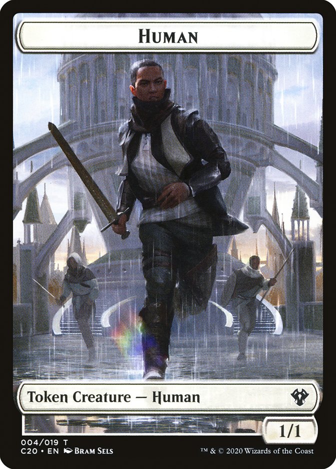 Human // Treasure Double-sided Token [Commander 2020 Tokens] | Impulse Games and Hobbies