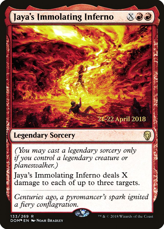 Jaya's Immolating Inferno [Dominaria Prerelease Promos] | Impulse Games and Hobbies