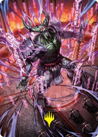 Hidetsugu, Devouring Chaos Art Card (Gold-Stamped Signature) [Kamigawa: Neon Dynasty Art Series] | Impulse Games and Hobbies