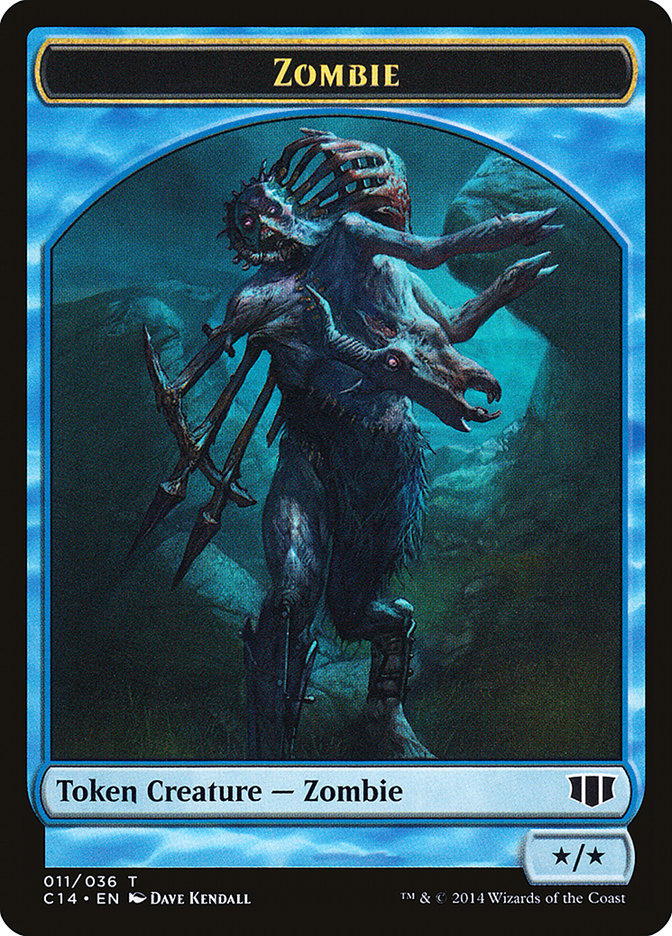 Whale // Zombie (011/036) Double-sided Token [Commander 2014 Tokens] | Impulse Games and Hobbies