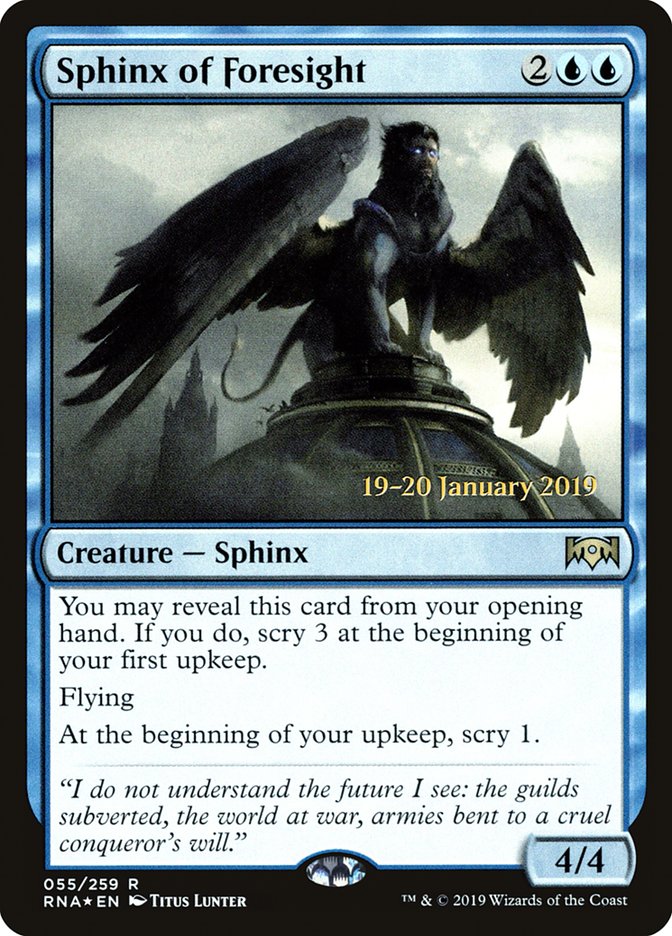 Sphinx of Foresight [Ravnica Allegiance Prerelease Promos] | Impulse Games and Hobbies