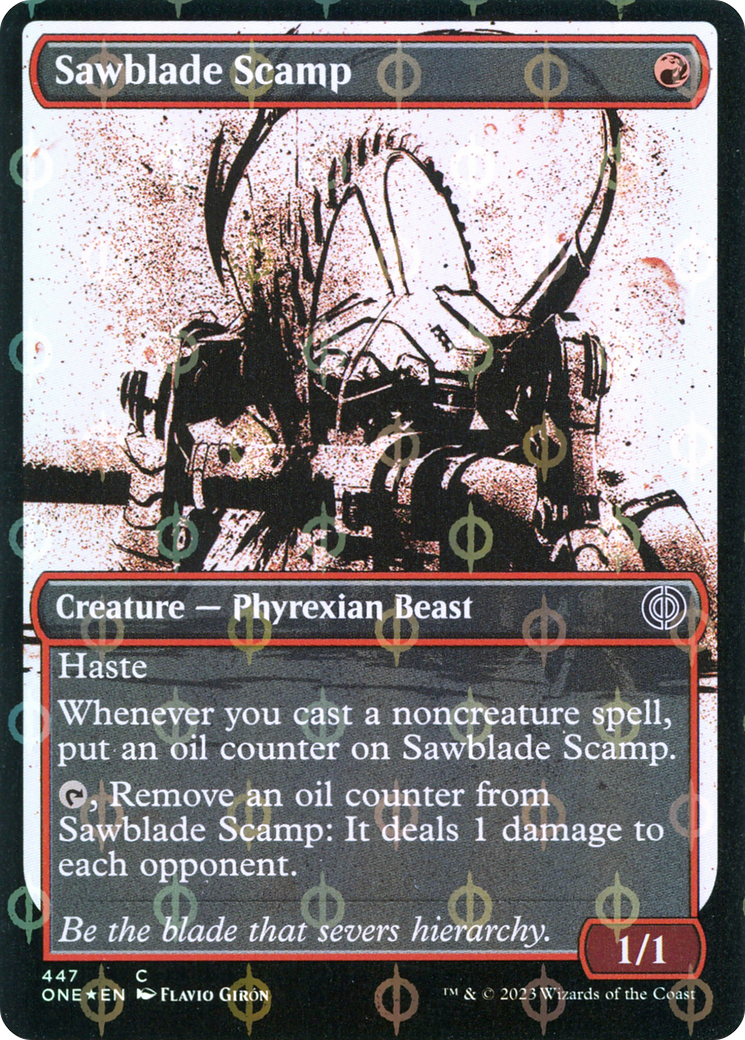 Sawblade Scamp (Showcase Ichor Step-and-Compleat Foil) [Phyrexia: All Will Be One] | Impulse Games and Hobbies