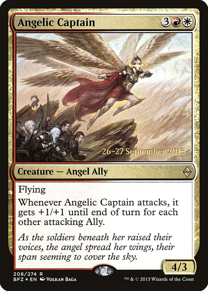 Angelic Captain [Battle for Zendikar Prerelease Promos] | Impulse Games and Hobbies