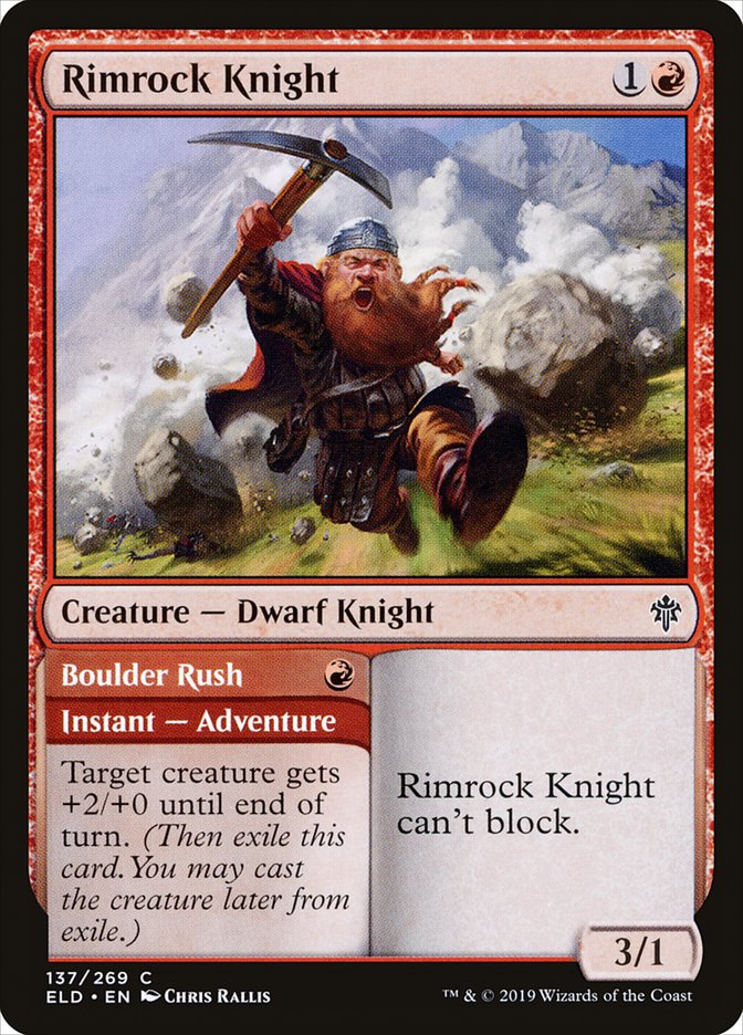 Rimrock Knight // Boulder Rush [Throne of Eldraine] | Impulse Games and Hobbies