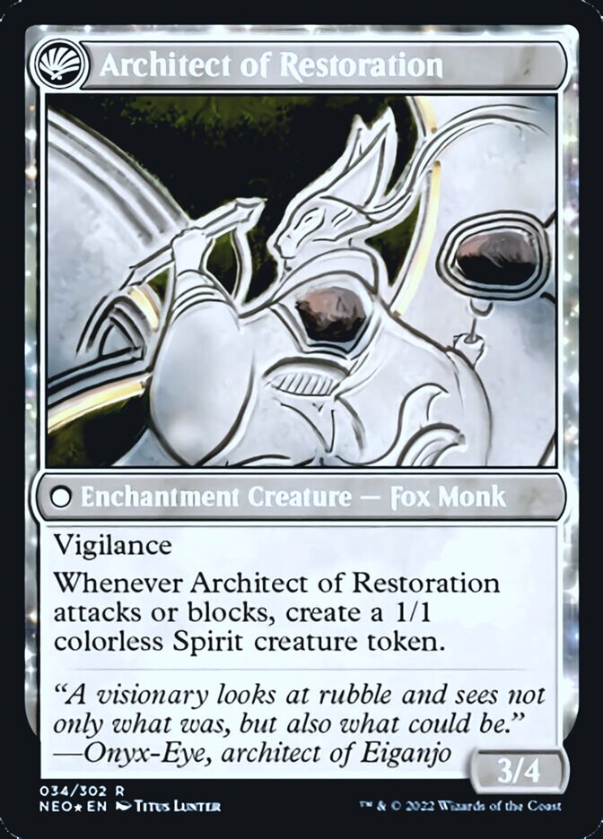 The Restoration of Eiganjo // Architect of Restoration [Kamigawa: Neon Dynasty Prerelease Promos] | Impulse Games and Hobbies