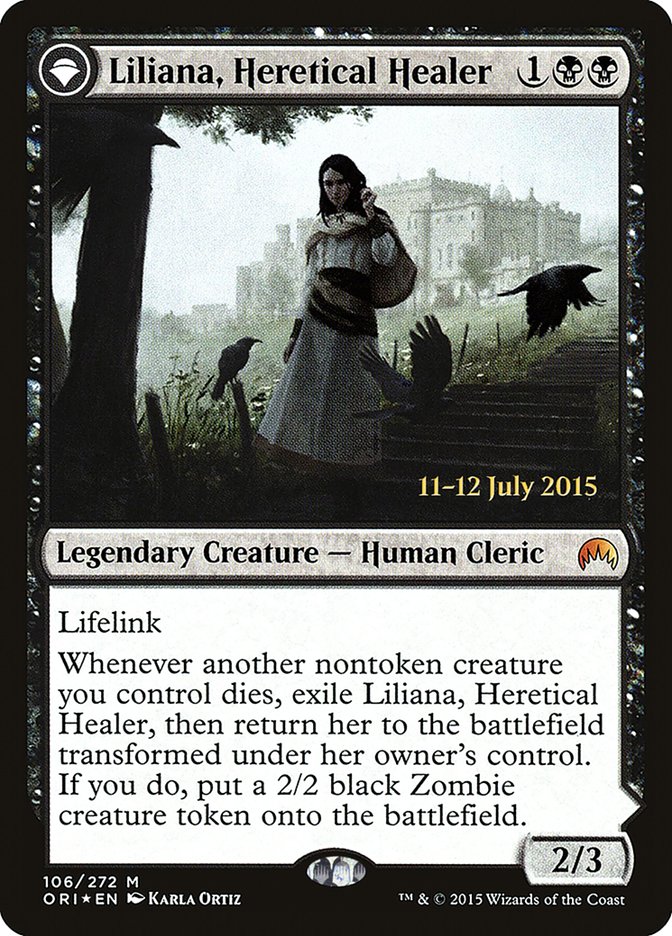 Liliana, Heretical Healer // Liliana, Defiant Necromancer [Magic Origins Prerelease Promos] | Impulse Games and Hobbies