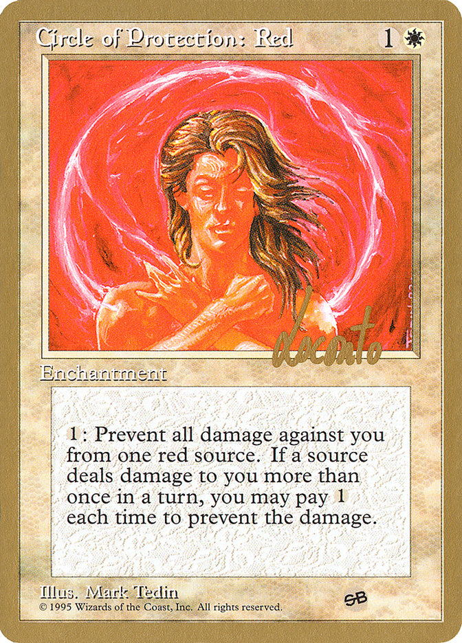 Circle of Protection: Red (Michael Loconto) (SB) (4ED) [Pro Tour Collector Set] | Impulse Games and Hobbies