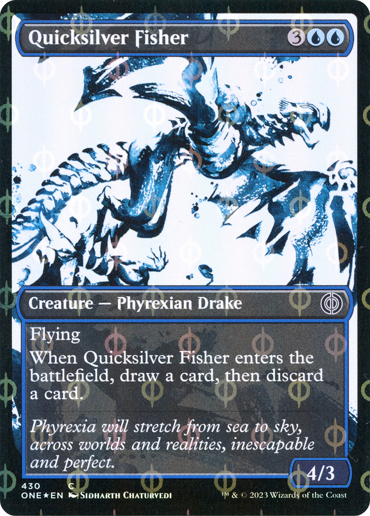 Quicksilver Fisher (Showcase Ichor Step-and-Compleat Foil) [Phyrexia: All Will Be One] | Impulse Games and Hobbies