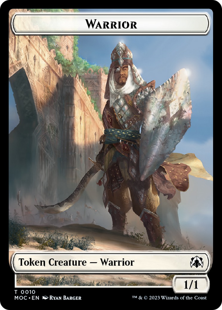 Warrior // Elspeth, Sun's Champion Emblem Double-Sided Token [March of the Machine Commander Tokens] | Impulse Games and Hobbies