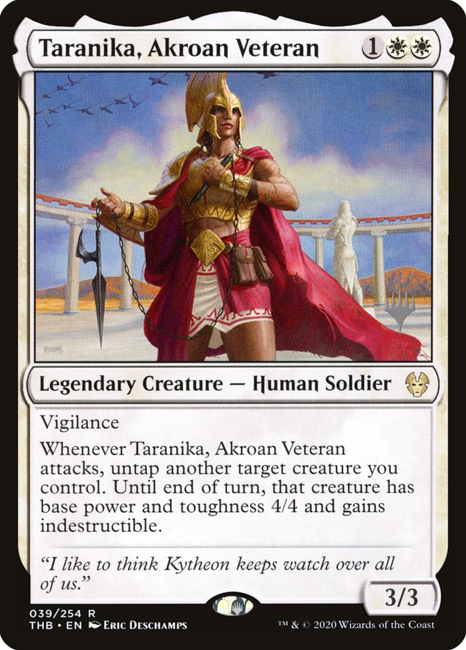 Taranika, Akroan Veteran (Promo Pack) [Theros Beyond Death Promos] | Impulse Games and Hobbies