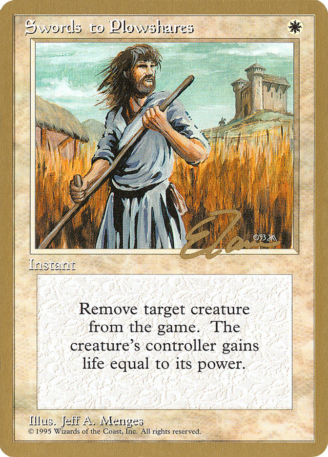 Swords to Plowshares (Eric Tam) [Pro Tour Collector Set] | Impulse Games and Hobbies