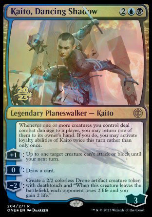 Kaito, Dancing Shadow [Phyrexia: All Will Be One Prerelease Promos] | Impulse Games and Hobbies