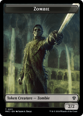 Salamander Warrior // Zombie Double-Sided Token [Murders at Karlov Manor Commander Tokens] | Impulse Games and Hobbies