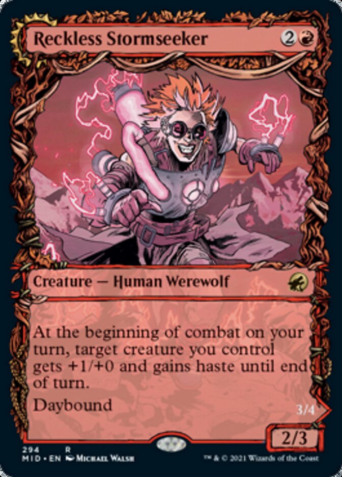 Reckless Stormseeker // Storm-Charged Slasher (Showcase Equinox) [Innistrad: Midnight Hunt] | Impulse Games and Hobbies