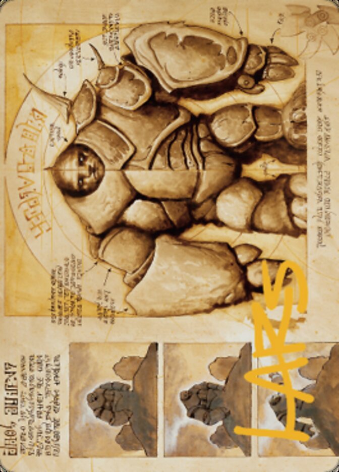 Precursor Golem Art Card (Gold-Stamped Signature) [The Brothers' War Art Series] | Impulse Games and Hobbies
