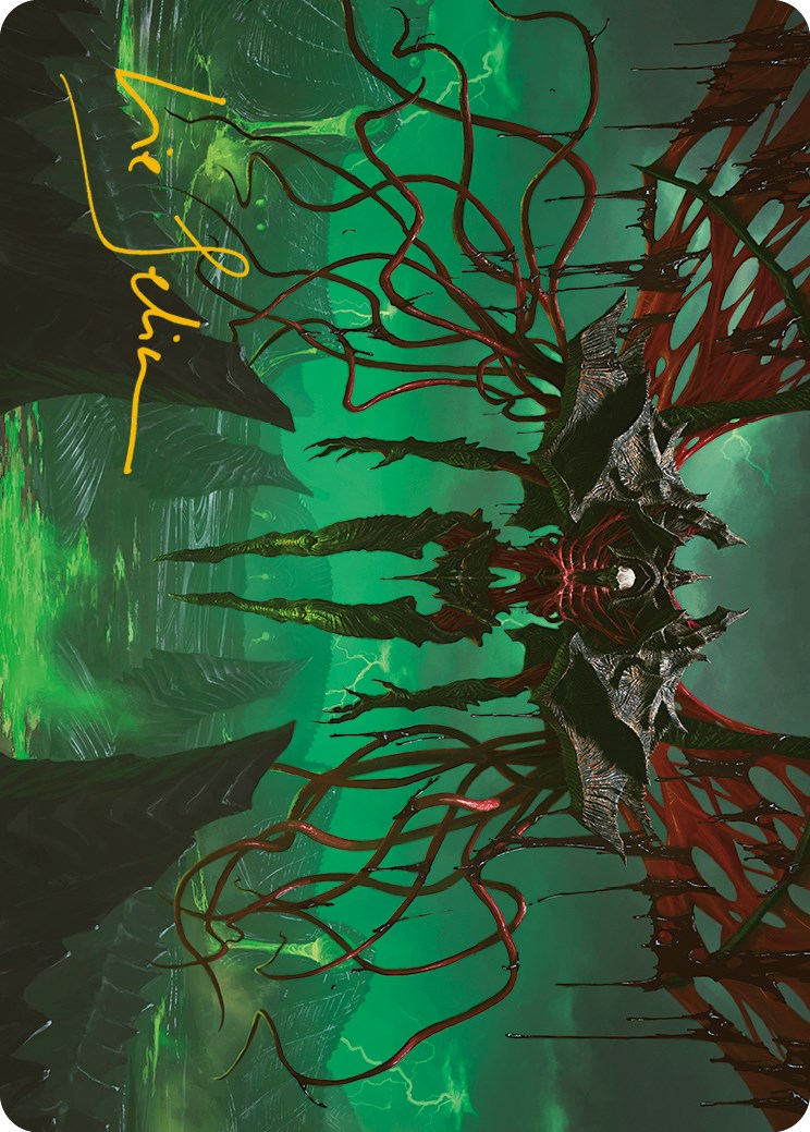 Archfiend of the Dross Art Card (Gold-Stamped Signature) [Phyrexia: All Will Be One Art Series] | Impulse Games and Hobbies