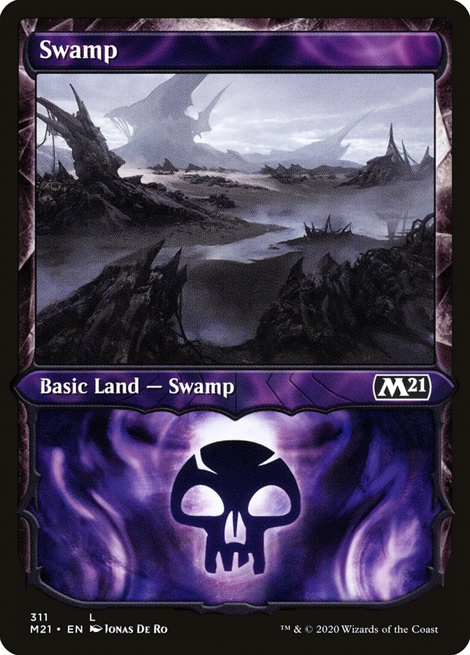 Swamp (311) (Showcase) [Core Set 2021] | Impulse Games and Hobbies