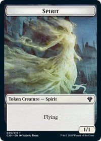 Spirit // Treasure Double-sided Token [Commander 2020 Tokens] | Impulse Games and Hobbies