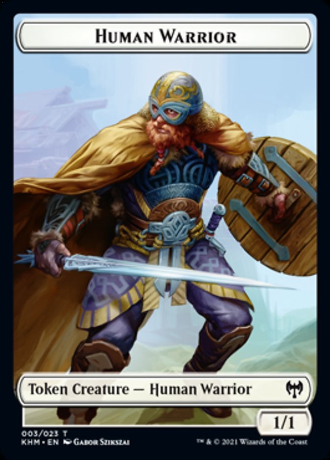 Human Warrior Token [Kaldheim Tokens] | Impulse Games and Hobbies