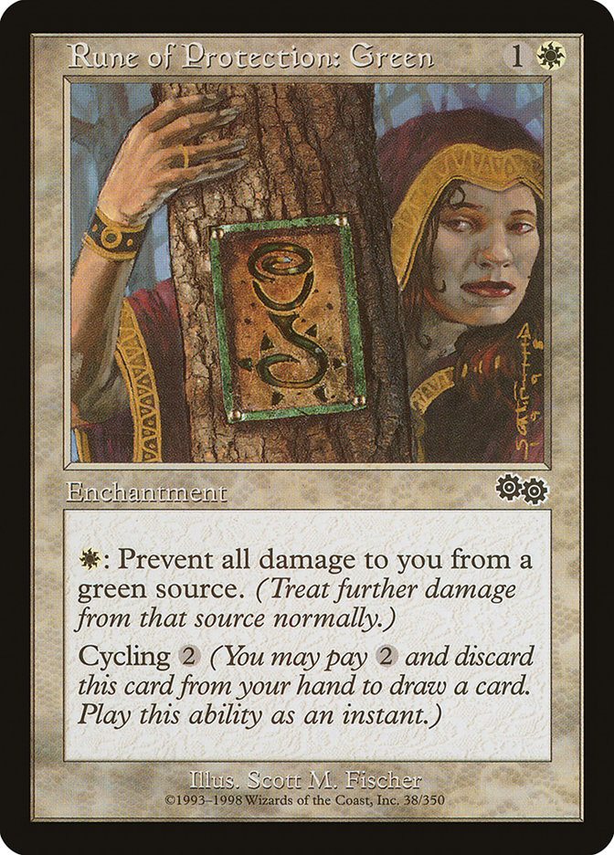 Rune of Protection: Green [Urza's Saga] | Impulse Games and Hobbies