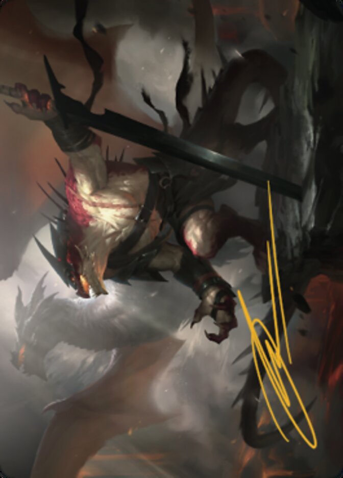 Rivaz of the Claw Art Card (Gold-Stamped Signature) [Dominaria United Art Series] | Impulse Games and Hobbies