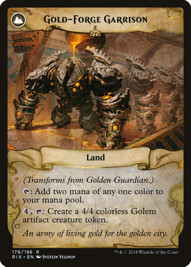 Golden Guardian // Gold-Forge Garrison [Rivals of Ixalan] | Impulse Games and Hobbies