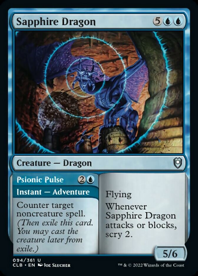 Sapphire Dragon // Psionic Pulse [Commander Legends: Battle for Baldur's Gate] | Impulse Games and Hobbies